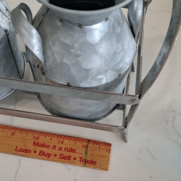 Set of 3 Galvanized Metal Milk Jugs. Mini Collectable. - Picture 4 of 5